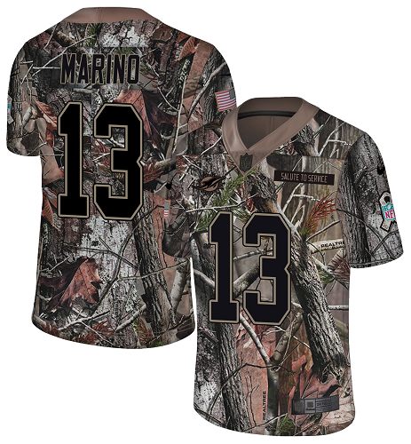 Nike Dolphins #13 Dan Marino Camo Men's Stitched NFL Limited Rush Realtree Jersey - Click Image to Close