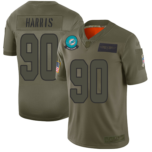 Dolphins #90 Charles Harris Camo Men's Stitched Football Limited 2019 Salute To Service Jersey