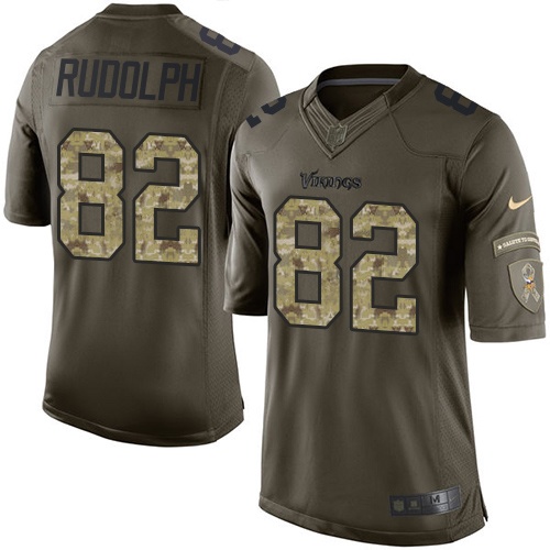 Nike Vikings #82 Kyle Rudolph Green Men's Stitched NFL Limited 2015 Salute To Service Jersey - Click Image to Close