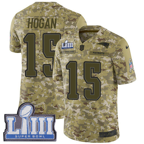 Nike Patriots #15 Chris Hogan Camo Super Bowl LIII Bound Men's Stitched NFL Limited 2018 Salute To Service Jersey - Click Image to Close