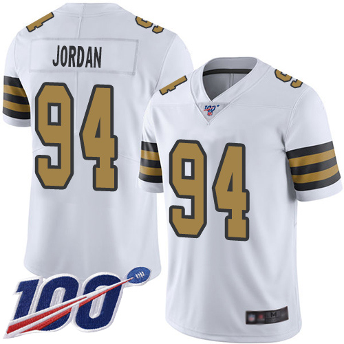 Saints #94 Cameron Jordan White Men's Stitched Football Limited Rush 100th Season Jersey