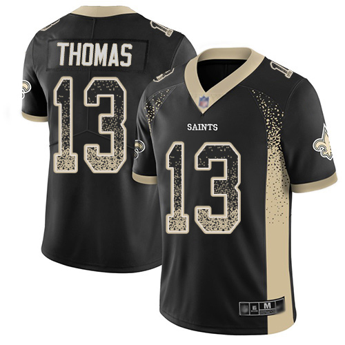 Saints #13 Michael Thomas Black Team Color Men's Stitched Football Limited Rush Drift Fashion Jersey - Click Image to Close