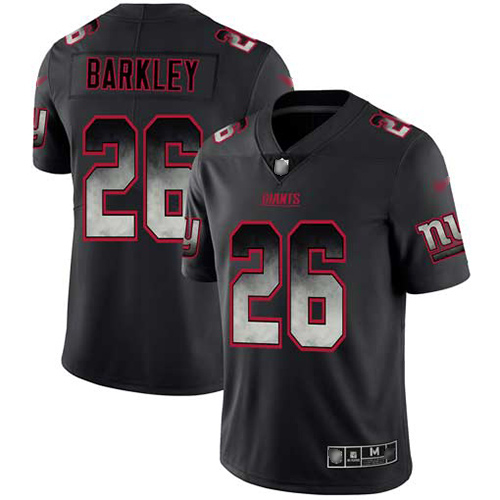 Giants #26 Saquon Barkley Black Men's Stitched Football Vapor Untouchable Limited Smoke Fashion Jersey - Click Image to Close