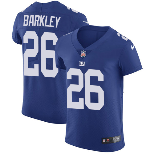 Nike Giants #26 Saquon Barkley Royal Blue Team Color Men's Stitched NFL Vapor Untouchable Elite Jersey - Click Image to Close