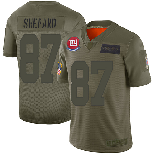 Giants #87 Sterling Shepard Camo Men's Stitched Football Limited 2019 Salute To Service Jersey - Click Image to Close