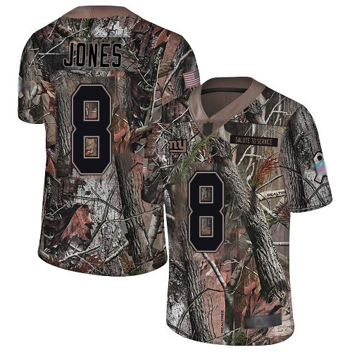 Giants #8 Daniel Jones Camo Men's Stitched Football Limited Rush Realtree Jersey