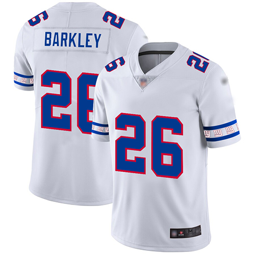 Giants #26 Saquon Barkley White Men's Stitched Football Limited Team Logo Fashion Jersey - Click Image to Close