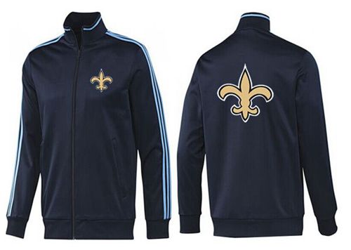 NFL New Orleans Saints Team Logo Jacket Dark Blue_2 - Click Image to Close