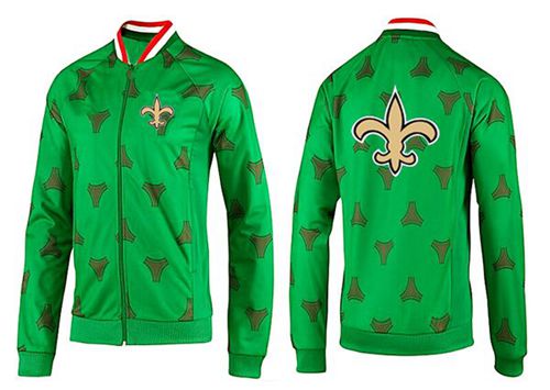 NFL New Orleans Saints Team Logo Jacket Green - Click Image to Close