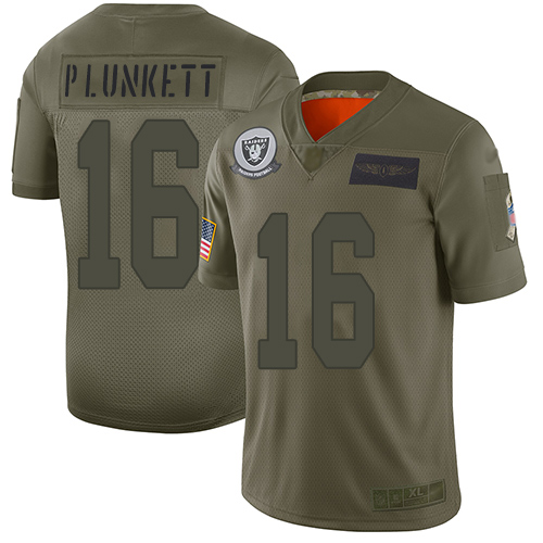 Raiders #16 Jim Plunkett Camo Men's Stitched Football Limited 2019 Salute To Service Jersey - Click Image to Close