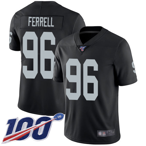 Raiders #96 Clelin Ferrell Black Team Color Men's Stitched Football 100th Season Vapor Limited Jersey - Click Image to Close