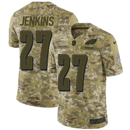 Nike Eagles #27 Malcolm Jenkins Camo Men's Stitched NFL Limited 2018 Salute To Service Jersey - Click Image to Close