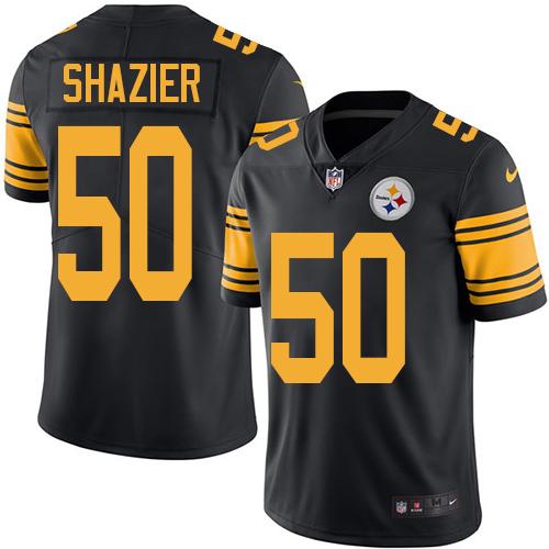 Nike Steelers #50 Ryan Shazier Black Men's Stitched NFL Limited Rush Jersey - Click Image to Close