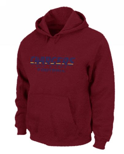 Los Angeles Chargers Authentic Font Pullover Hoodie Red