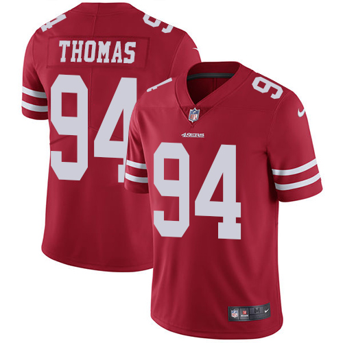 Nike 49ers #94 Solomon Thomas Red Team Color Men's Stitched NFL Vapor Untouchable Limited Jersey - Click Image to Close