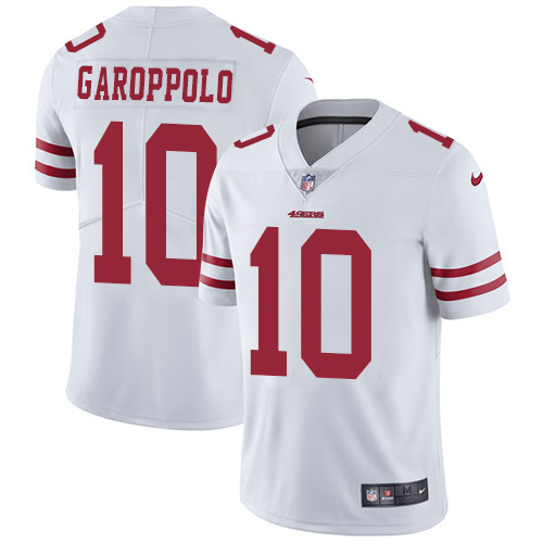 Nike 49ers #10 Jimmy Garoppolo White Men's Stitched NFL Vapor Untouchable Limited Jersey - Click Image to Close