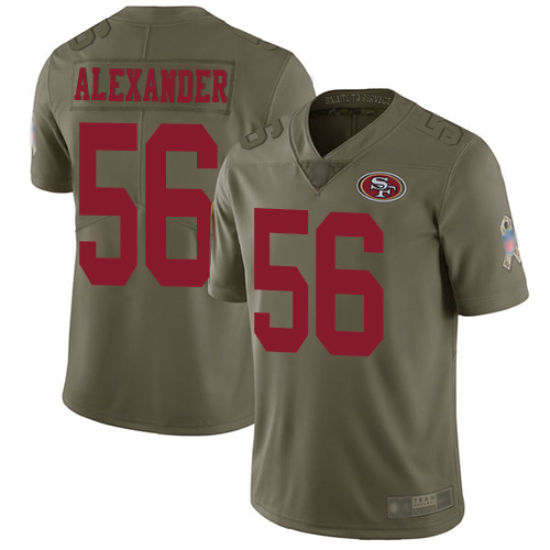 Nike 49ers #56 Kwon Alexander Olive Men's Stitched NFL Limited 2017 Salute To Service Jersey - Click Image to Close