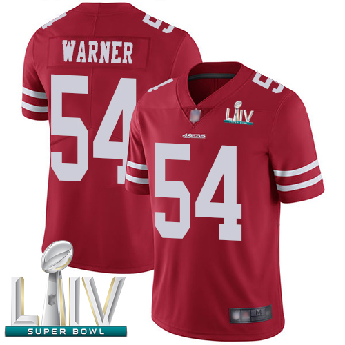 49ers #54 Fred Warner Red Team Color Super Bowl LIV Bound Men's Stitched Football Vapor Untouchable Limited Jersey - Click Image to Close