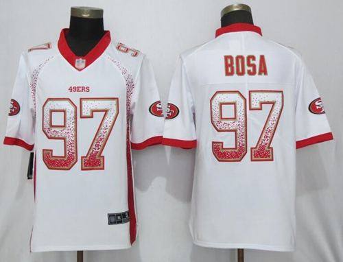 49ers #97 Nick Bosa White Men's Stitched Football Limited Rush Drift Fashion Jersey - Click Image to Close