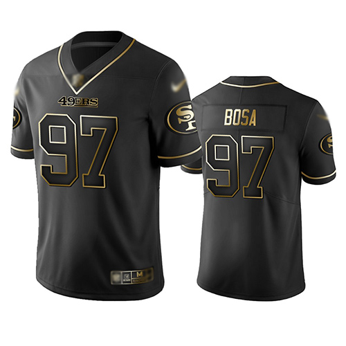 49ers #97 Nick Bosa Black Men's Stitched Football Limited Golden Edition Jersey - Click Image to Close