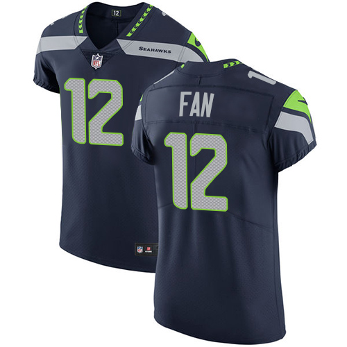 Nike Seahawks #12 Fan Steel Blue Team Color Men's Stitched NFL Vapor Untouchable Elite Jersey