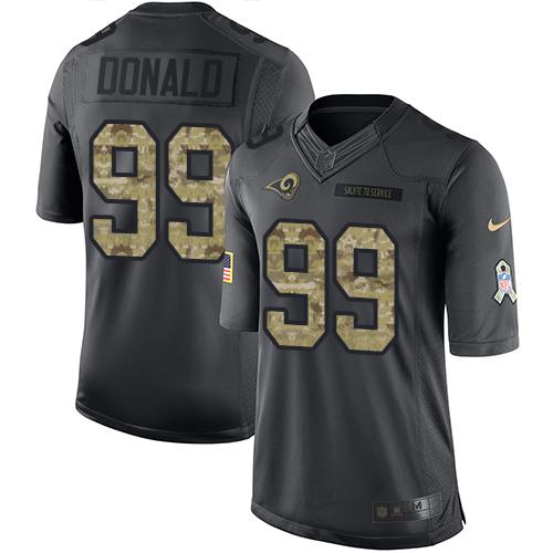 Nike Rams #99 Aaron Donald Black Men's Stitched NFL Limited 2016 Salute to Service Jersey