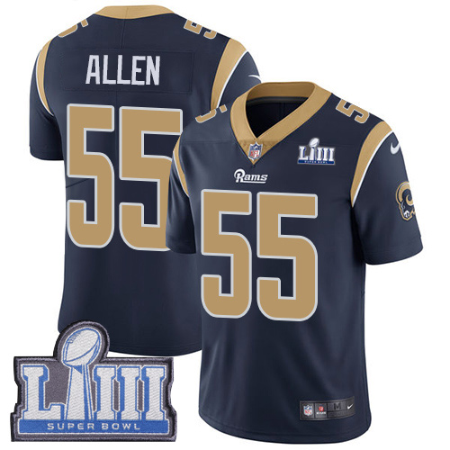 Nike Rams #55 Brian Allen Navy Blue Team Color Super Bowl LIII Bound Men's Stitched NFL Vapor Untouchable Limited Jersey - Click Image to Close