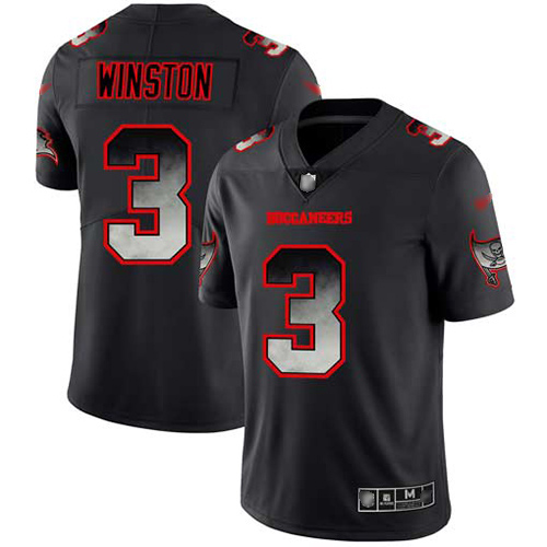 Buccaneers #3 Jameis Winston Black Men's Stitched Football Vapor Untouchable Limited Smoke Fashion Jersey