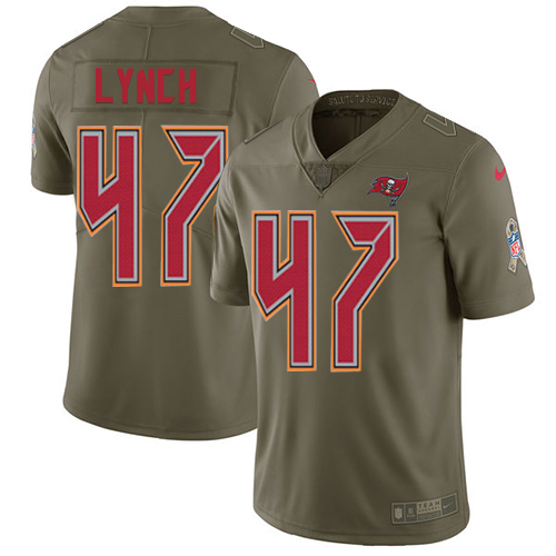 Nike Buccaneers #47 John Lynch Olive Men's Stitched NFL Limited 2017 Salute To Service Jersey - Click Image to Close