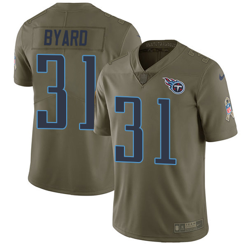 Nike Titans #31 Kevin Byard Olive Men's Stitched NFL Limited 2017 Salute To Service Jersey - Click Image to Close