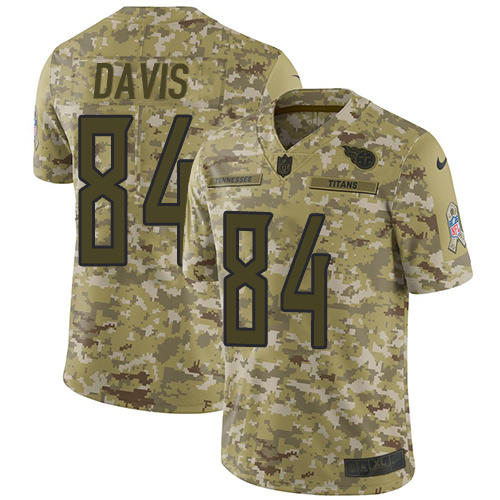 Nike Titans #84 Corey Davis Camo Men's Stitched NFL Limited 2018 Salute To Service Jersey - Click Image to Close