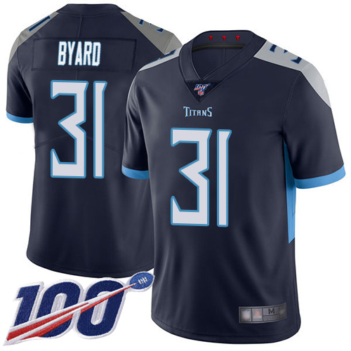 Titans #31 Kevin Byard Navy Blue Team Color Men's Stitched Football 100th Season Vapor Limited Jersey - Click Image to Close