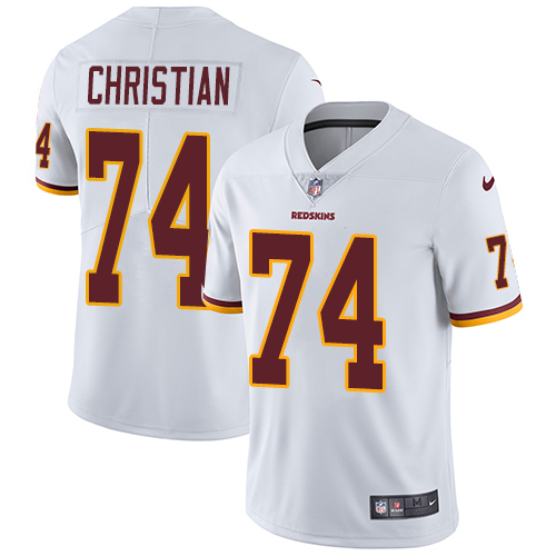 Nike Redskins #74 Geron Christian White Men's Stitched NFL Vapor Untouchable Limited Jersey