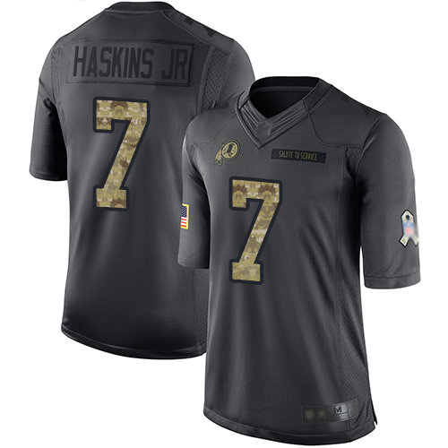 Redskins #7 Dwayne Haskins Jr Black Men's Stitched Football Limited 2016 Salute to Service Jersey - Click Image to Close