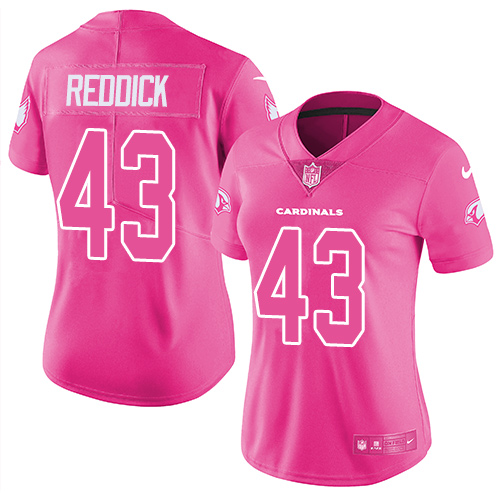 Nike Cardinals #43 Haason Reddick Pink Women's Stitched NFL Limited Rush Fashion Jersey - Click Image to Close