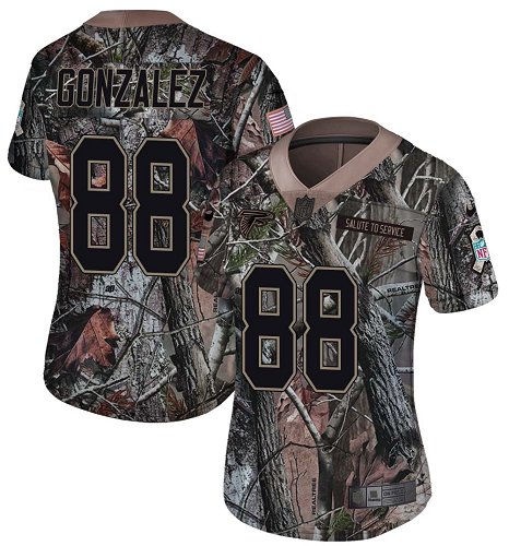 Nike Falcons #88 Tony Gonzalez Camo Women's Stitched NFL Limited Rush Realtree Jersey