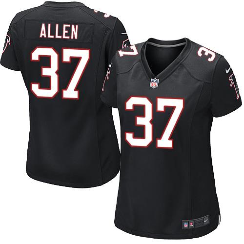 Nike Falcons #37 Ricardo Allen Black Alternate Women's Stitched NFL Elite Jersey - Click Image to Close