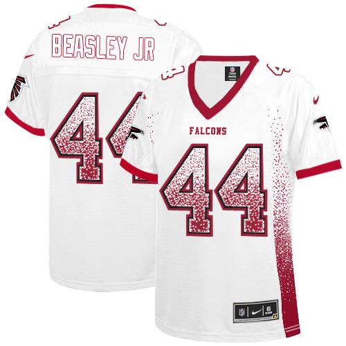 Nike Falcons #44 Vic Beasley Jr White Women's Stitched NFL Elite Drift Fashion Jersey - Click Image to Close