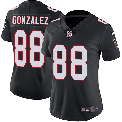 Nike Falcons #88 Tony Gonzalez Black Alternate Women's Stitched NFL Vapor Untouchable Limited Jersey - Click Image to Close