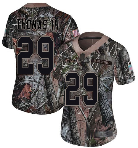 Nike Ravens #29 Earl Thomas III Camo Women's Stitched NFL Limited Rush Realtree Jersey - Click Image to Close