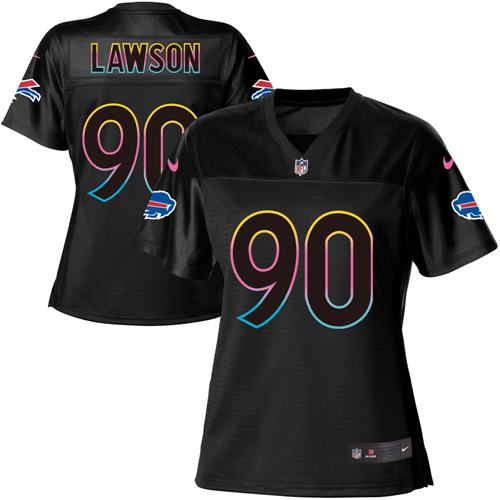 Nike Bills #90 Shaq Lawson Black Women's NFL Fashion Game Jersey - Click Image to Close