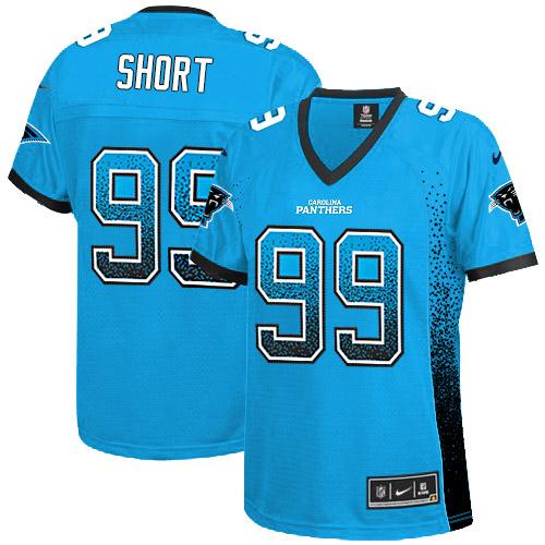 Nike Panthers #99 Kawann Short Blue Alternate Women's Stitched NFL Elite Drift Fashion Jersey - Click Image to Close