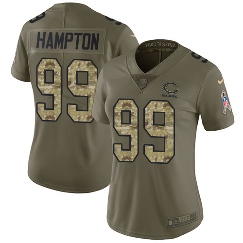 Nike Bears #99 Dan Hampton Olive/Camo Women's Stitched NFL Limited 2017 Salute to Service Jersey - Click Image to Close