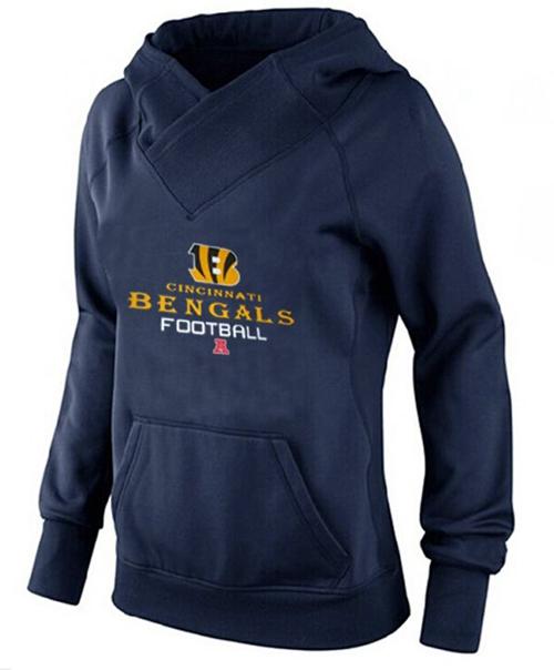 Women's Cincinnati Bengals Big & Tall Critical Victory Pullover Hoodie Navy Blue