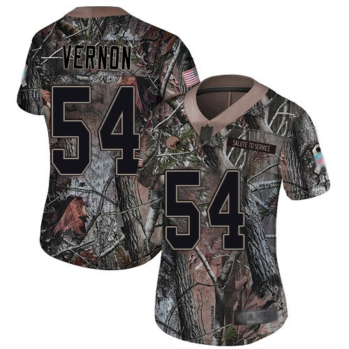 Nike Browns #54 Olivier Vernon Camo Women's Stitched NFL Limited Rush Realtree Jersey - Click Image to Close