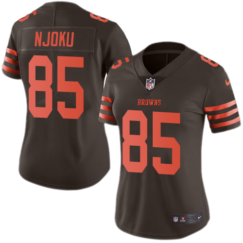 Nike Browns #85 David Njoku Brown Women's Stitched NFL Limited Rush Jersey - Click Image to Close