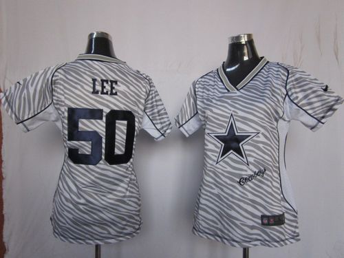 Nike Cowboys #50 Sean Lee Zebra Women's Stitched NFL Elite Jersey