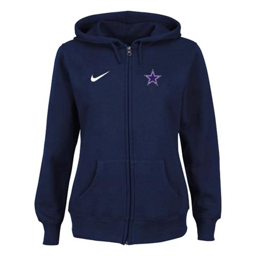 Nike Dallas Cowboys Ladies Tailgater Full Zip Hoodie Blue - Click Image to Close