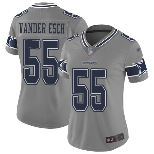 Cowboys #55 Leighton Vander Esch Gray Women's Stitched Football Limited Inverted Legend Jersey - Click Image to Close