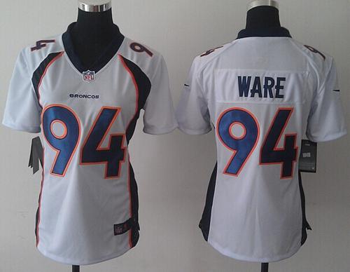 Nike Broncos #94 DeMarcus Ware White Women's Stitched NFL New Elite Jersey - Click Image to Close